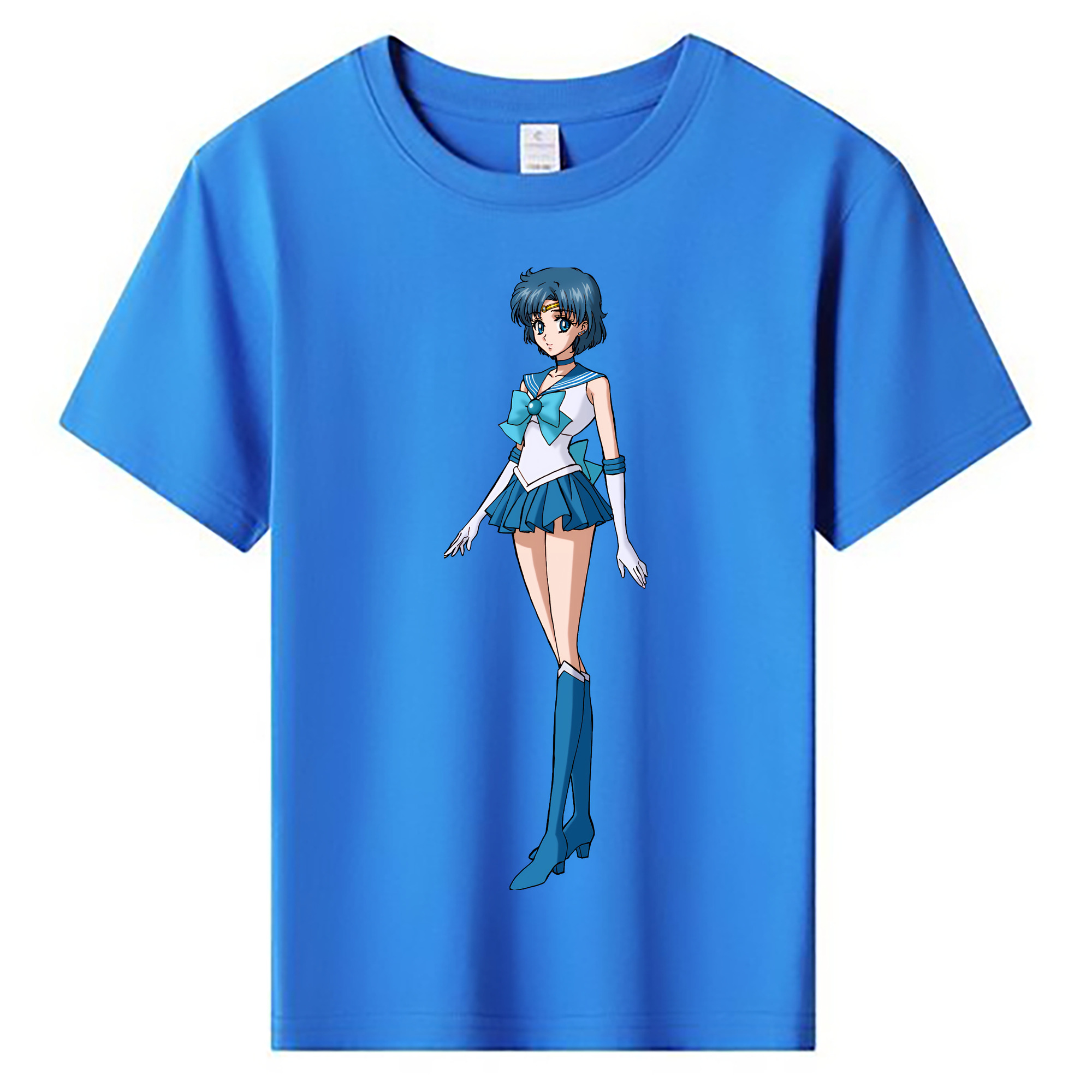 （画像用） 美少女戦士セーラームーン 水野 亜美 みずの あみ Sailor Moon Mizuno Ami 綿100％キッズTシャツ（フロントプリント）